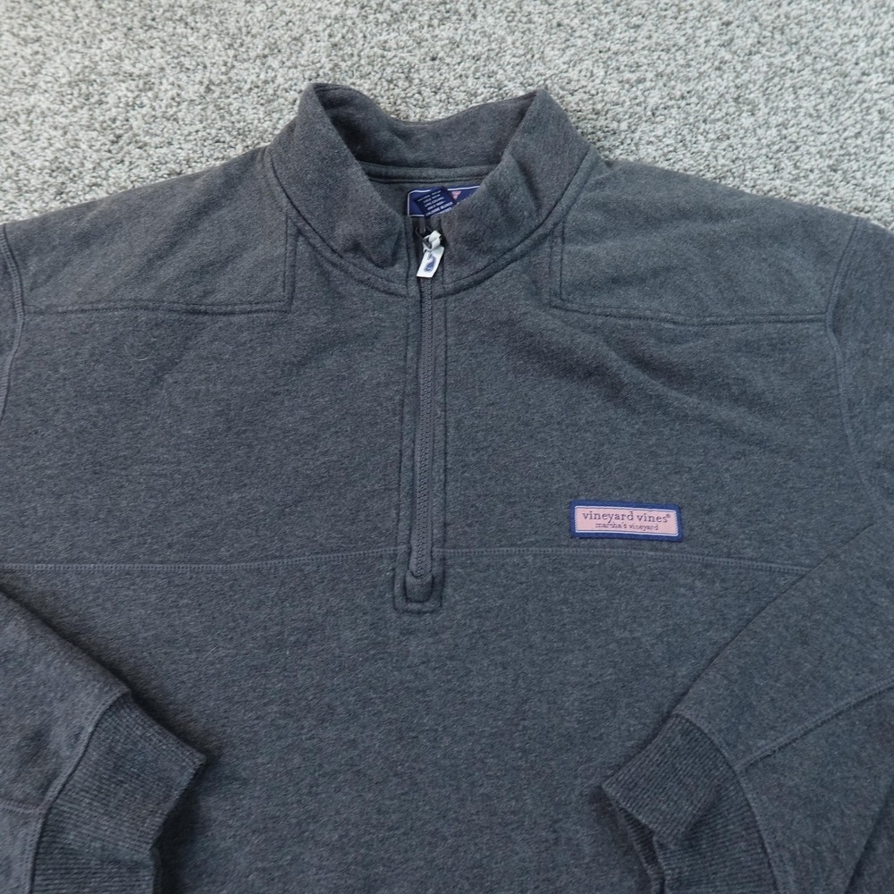 Vineyard Vines Sweatshirt Mens 2XL Gray 1/4 Zip Pullover Shep Shirt Sweater Cozy